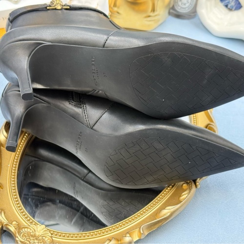 🆕 KURT GEIGER LONDON 🧿 NWOT Kensington Flexi Woven Leather Ankle Boots, Sz 7 - Picture 14 of 16